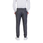 Gray Polyester Skinny Pants