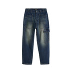 Blue Cotton Boyfriend Jeans