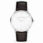 Black Leather Dress Watch