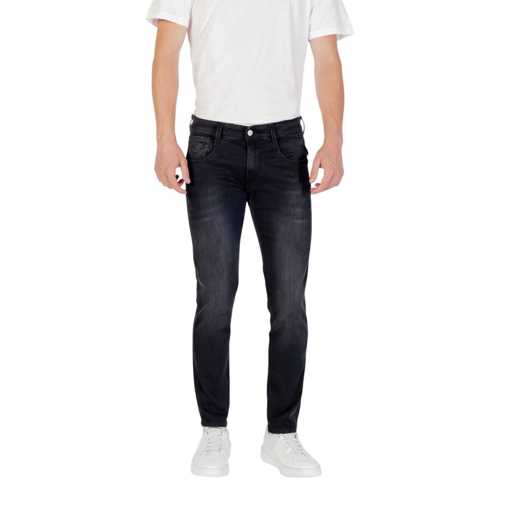 Black Cotton Skinny Jeans