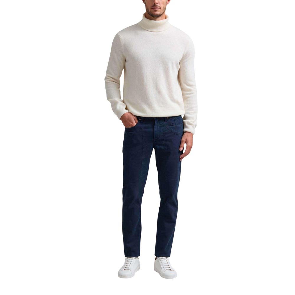 Blue Cotton Skinny Pants