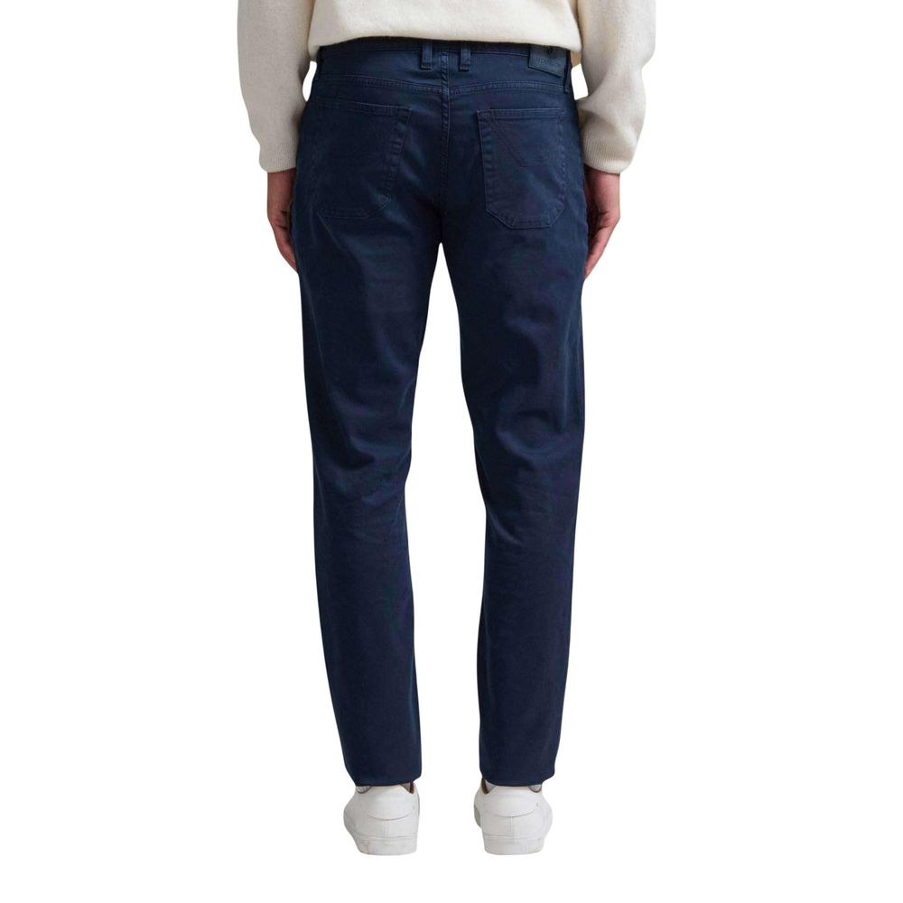Blue Cotton Skinny Pants