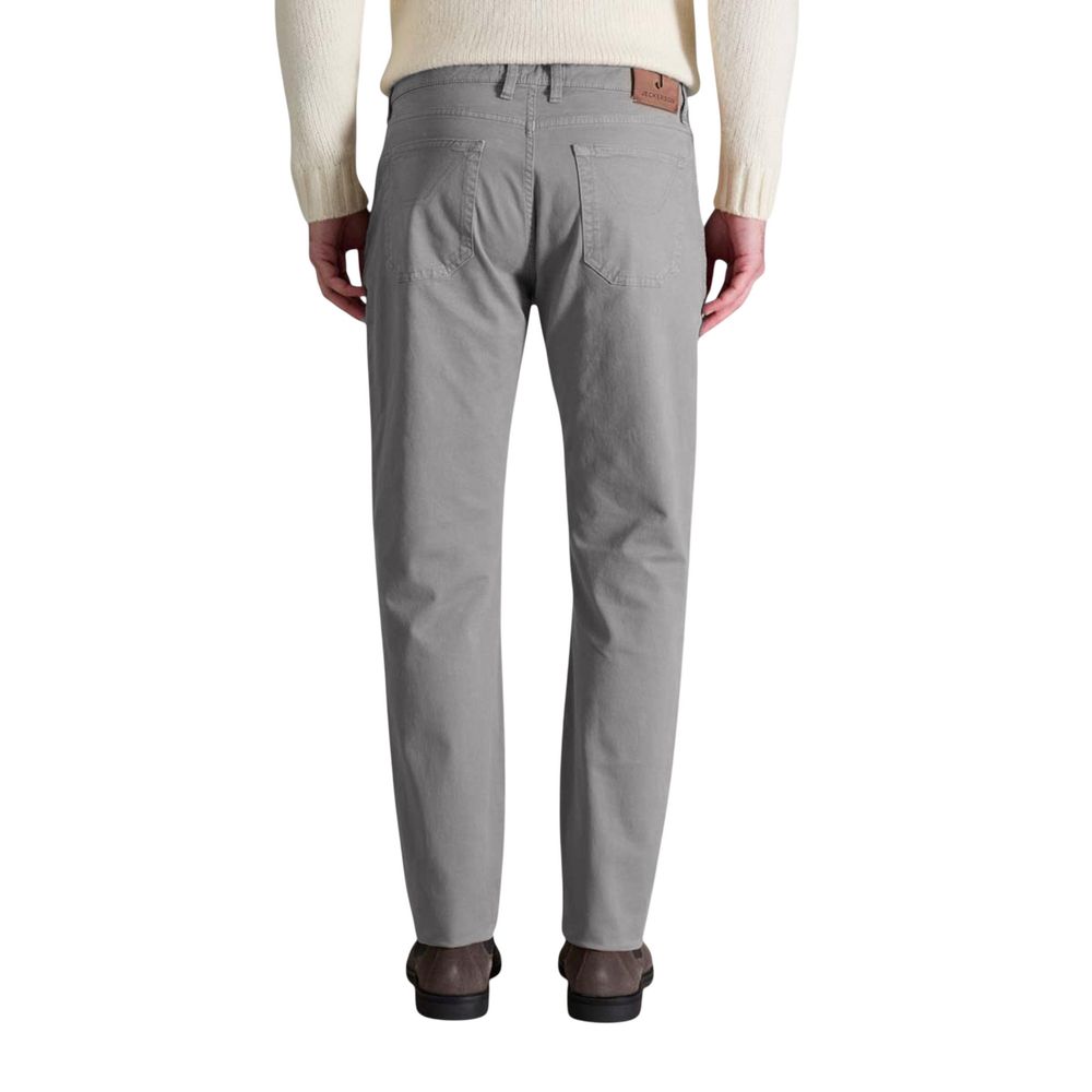 Gray Cotton Skinny Pants