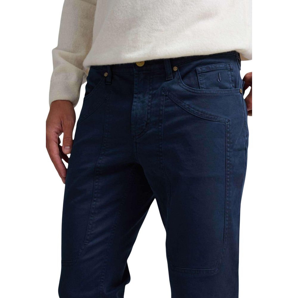 Blue Cotton Skinny Pants