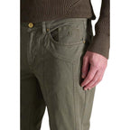 Green Cotton Skinny Pants