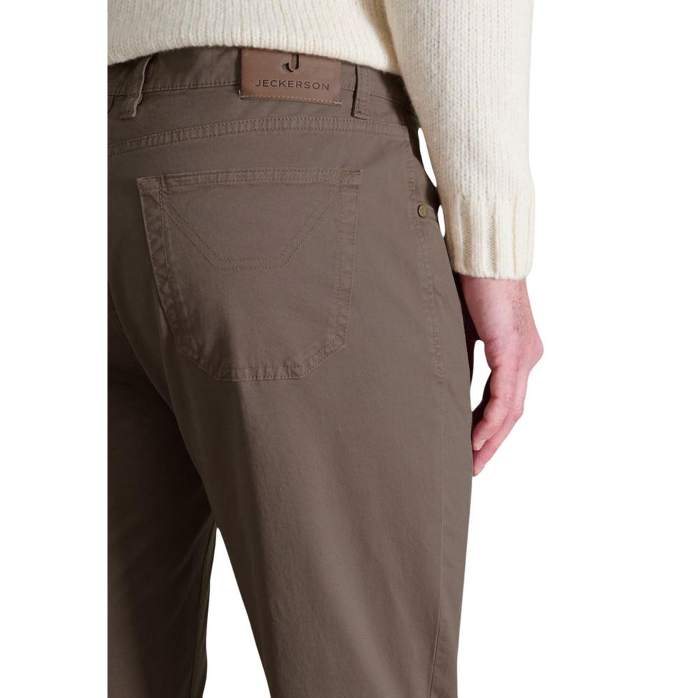 Brown Cotton Skinny Pants