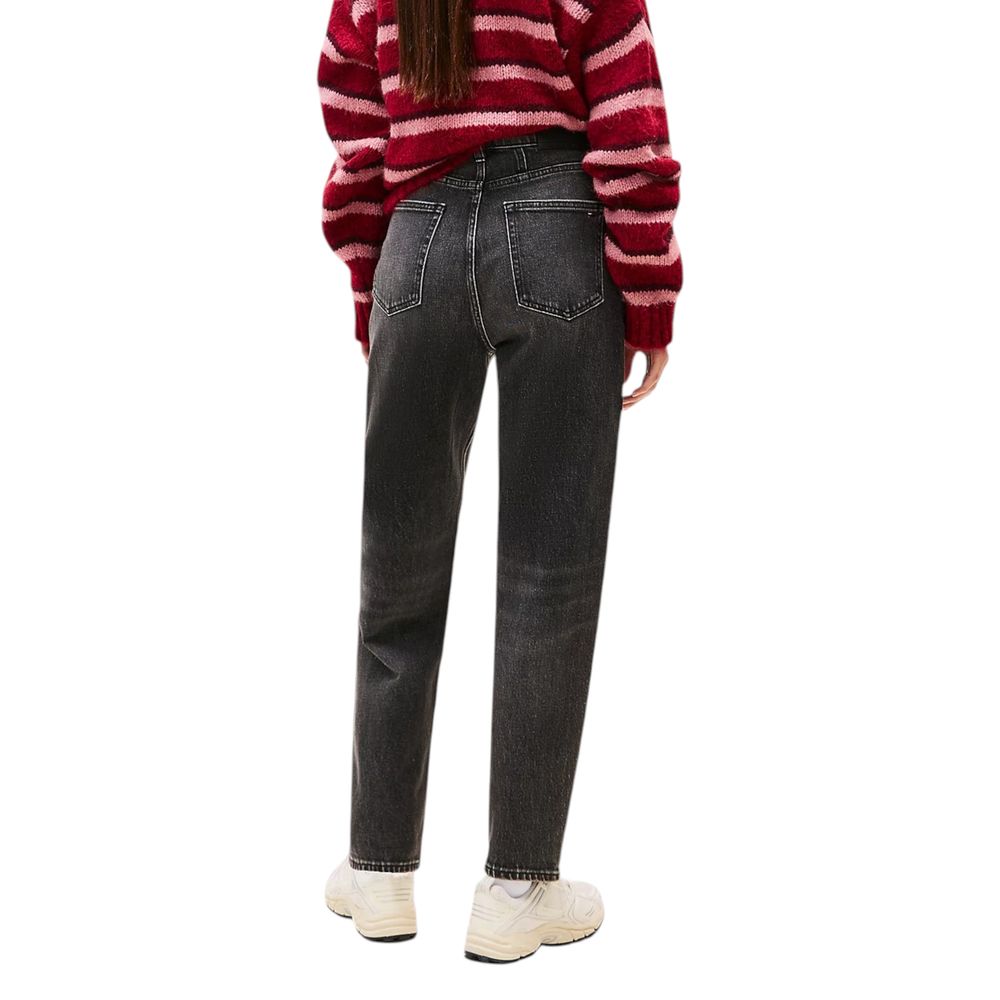 Black Recycled Cotton Mom Jeans