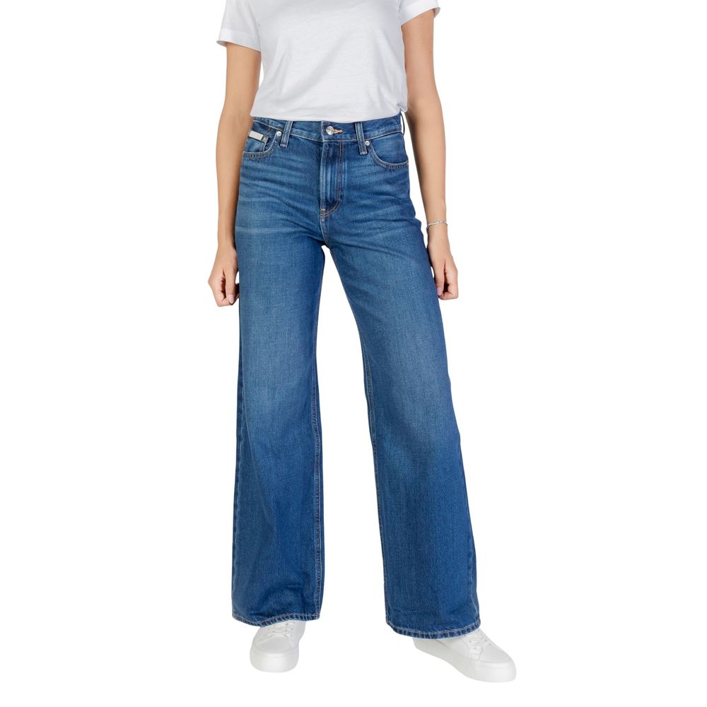 Blue Cotton Boyfriend Jeans