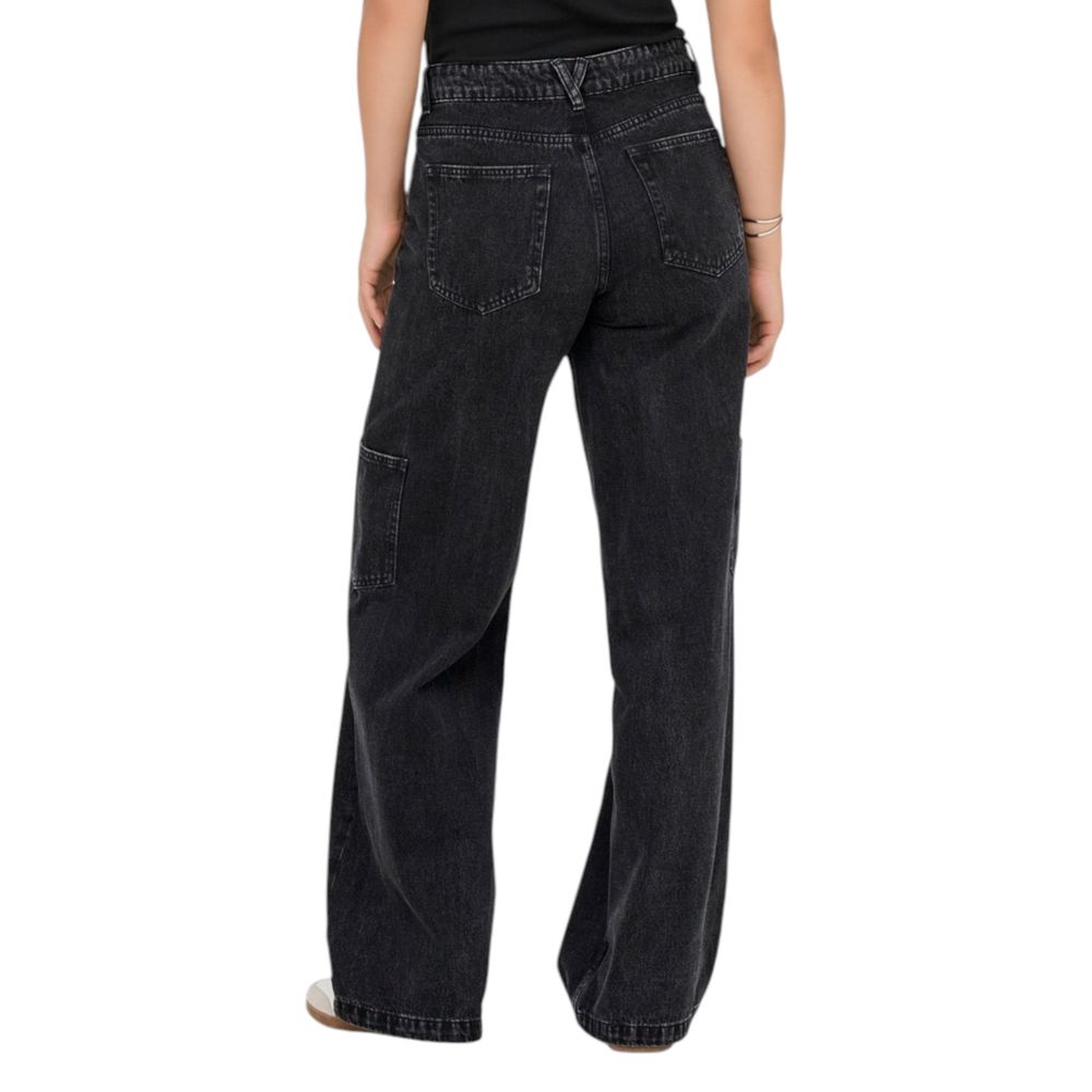 Black Cotton Relaxed Fit Jeans