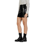 Black Polyester Mini Skirt