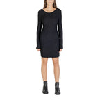 Black Polyester Short Dress