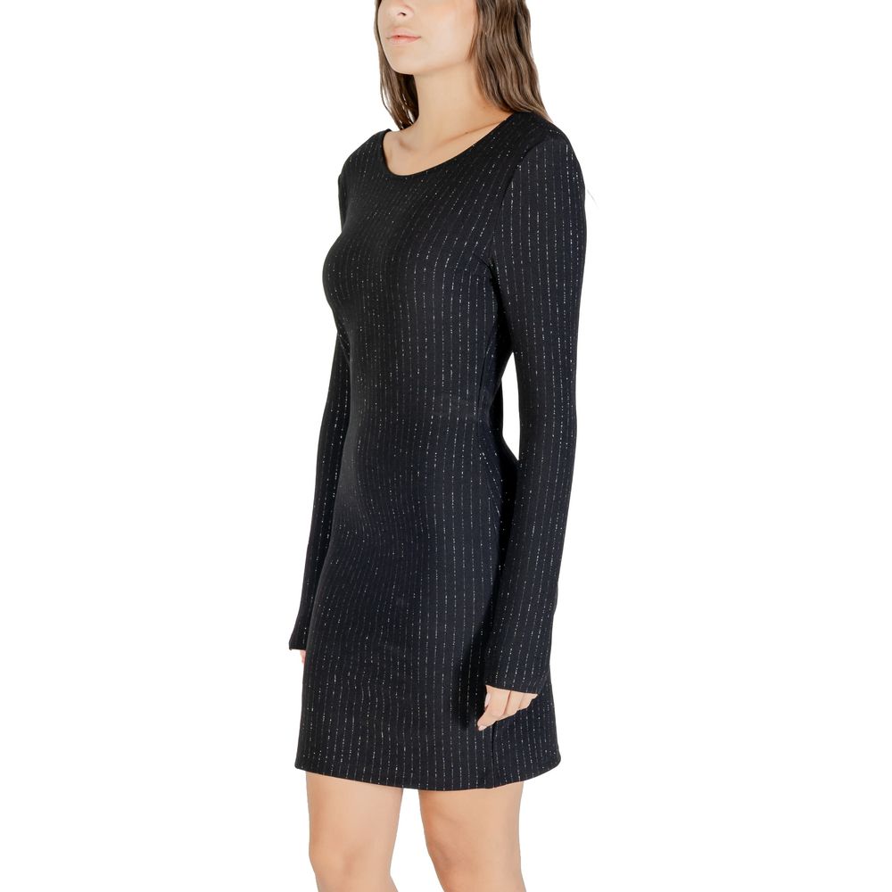 Black Polyester Short Dress
