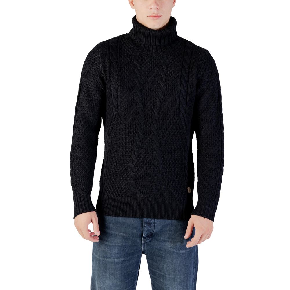 Black Marabou Turtleneck