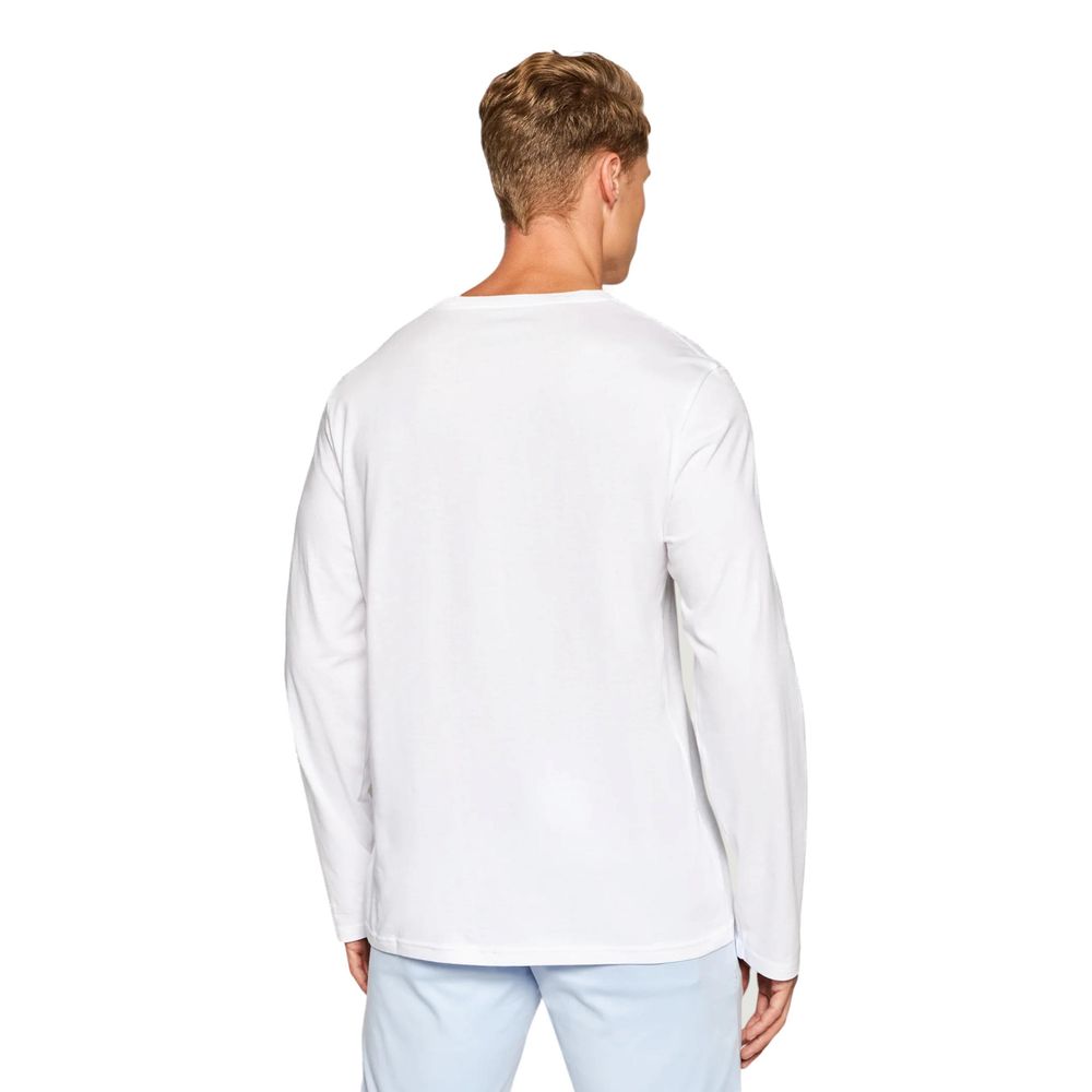 White Cotton Long Sleeve T-Shirt