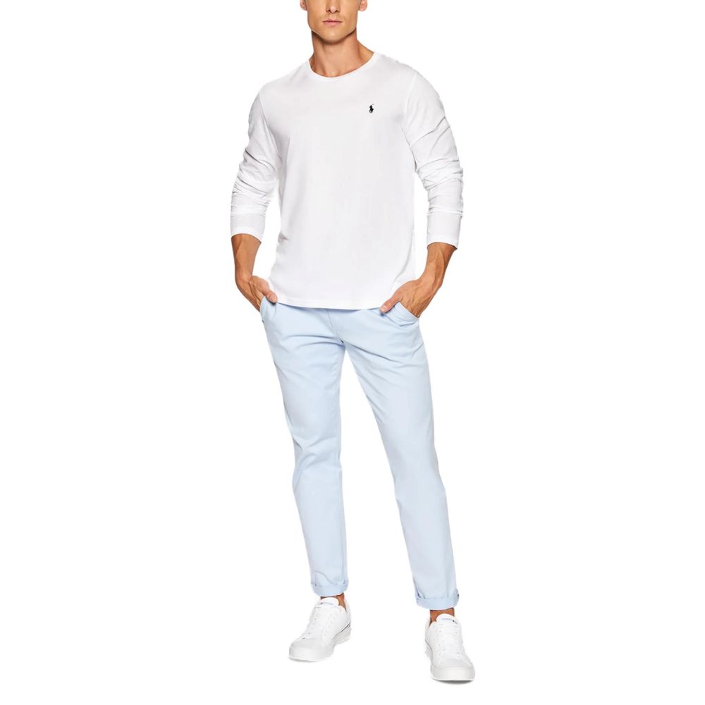 White Cotton Long Sleeve T-Shirt