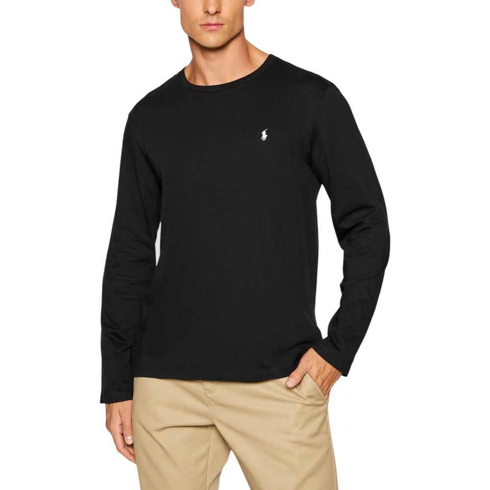 Black Cotton Long Sleeve T-Shirt