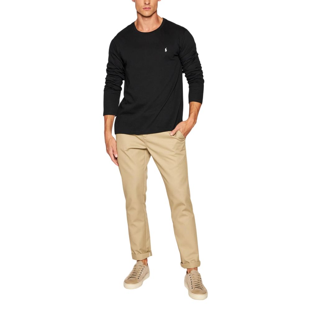 Black Cotton Long Sleeve T-Shirt