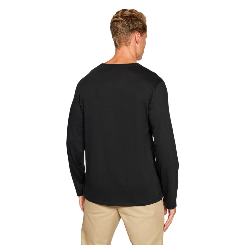 Black Cotton Long Sleeve T-Shirt