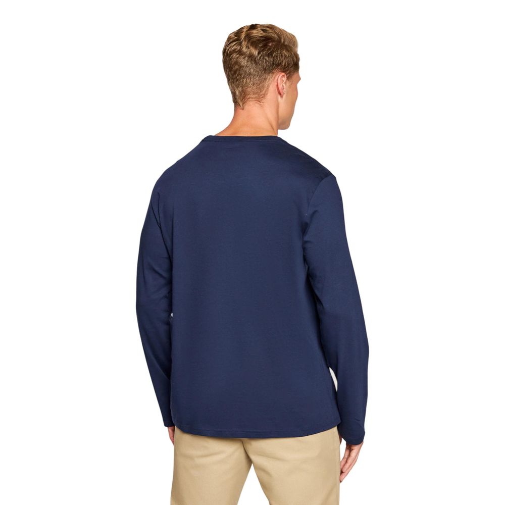 Blue Cotton Long Sleeve T-Shirt