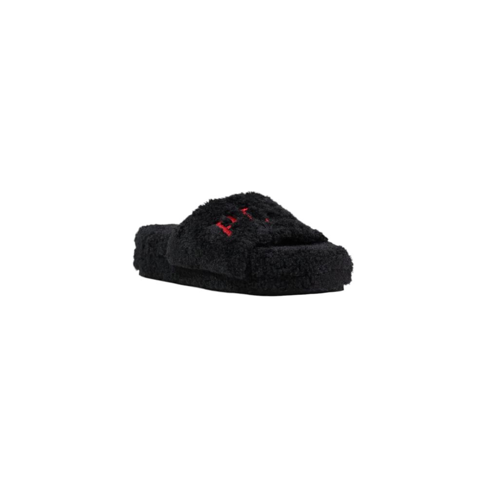 Black Textile Slippers