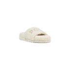 Cream Textile Slippers