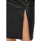 Black Polyester Long Skirt