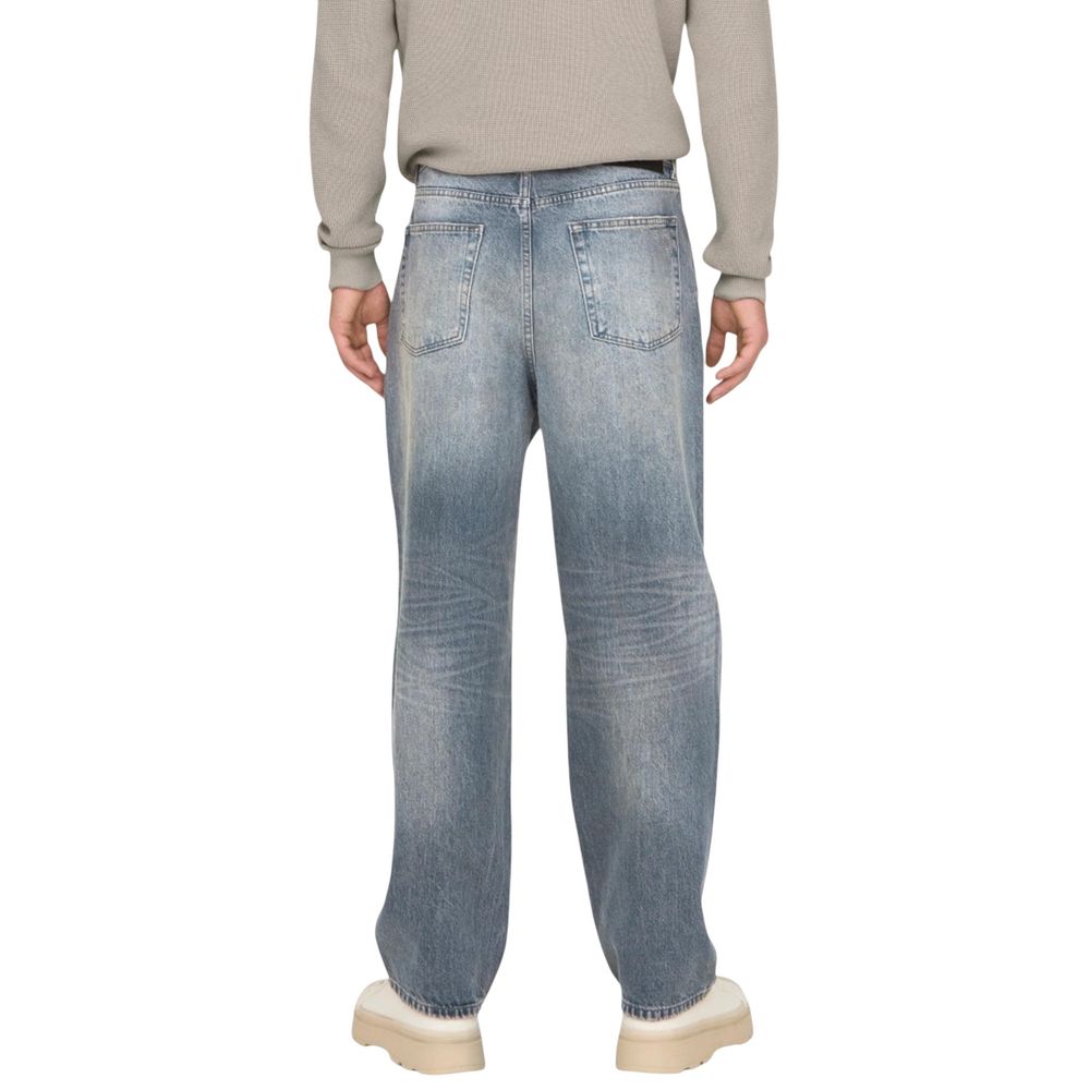 Blue Recycled Cotton Relaxed Fit Jeans