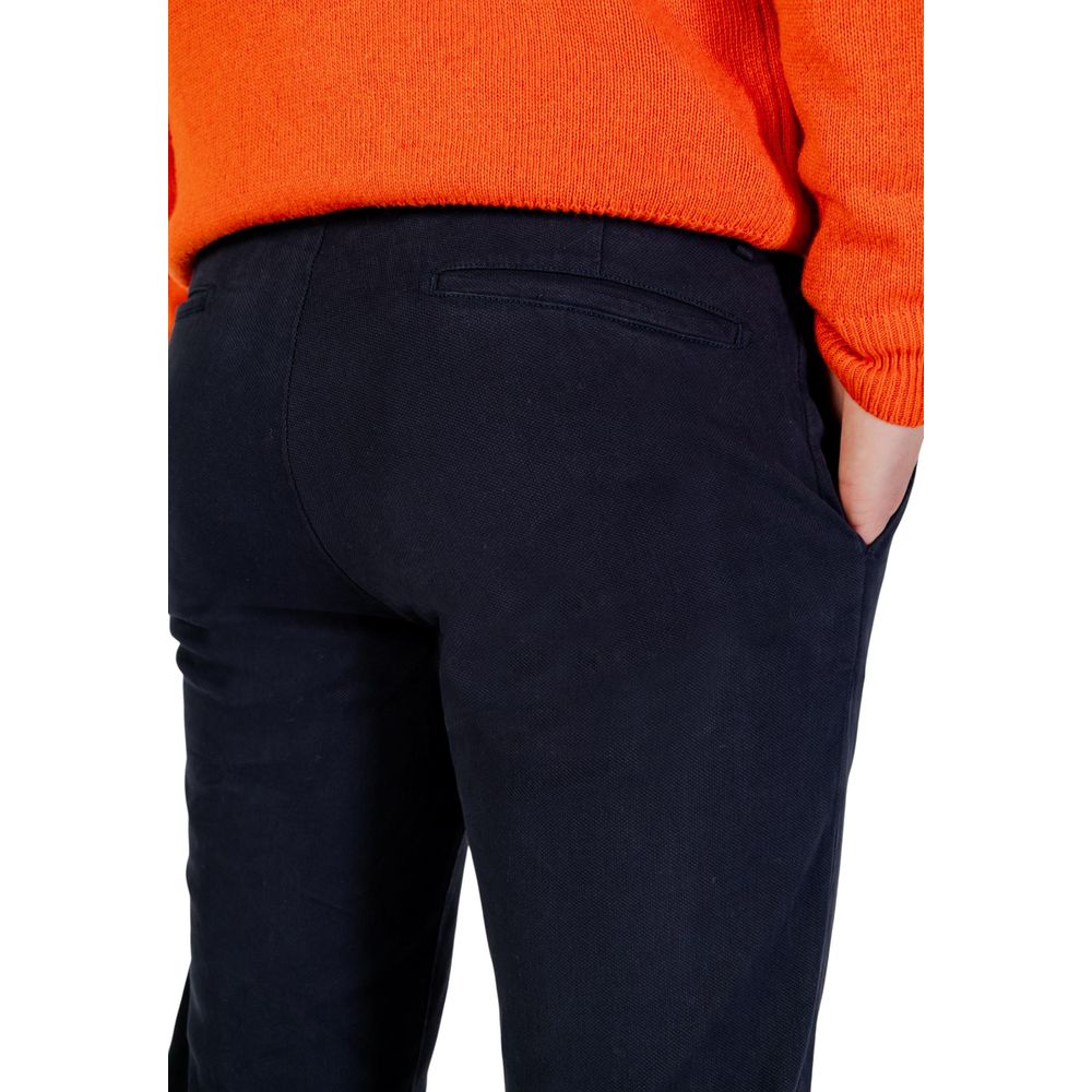 Blue Cotton Skinny Pants