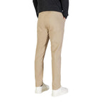 Beige Cotton Skinny Pants