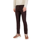 Brown Cotton Skinny Pants