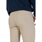 Beige Cotton Skinny Pants