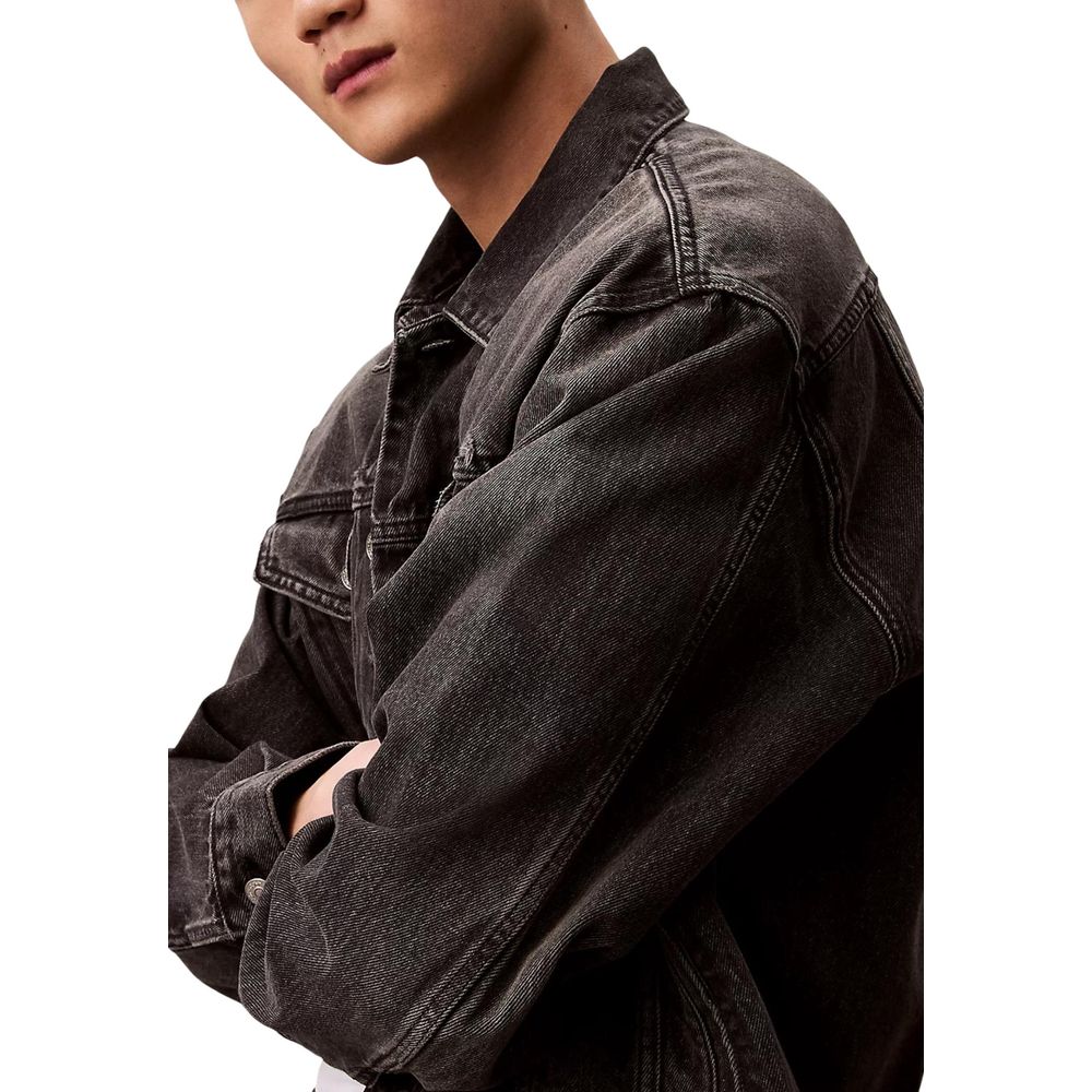 Black Cotton Denim Jacket