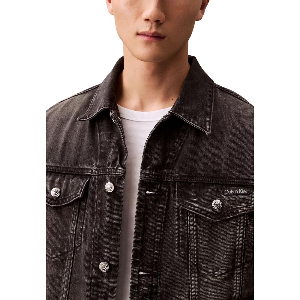 Black Cotton Denim Jacket