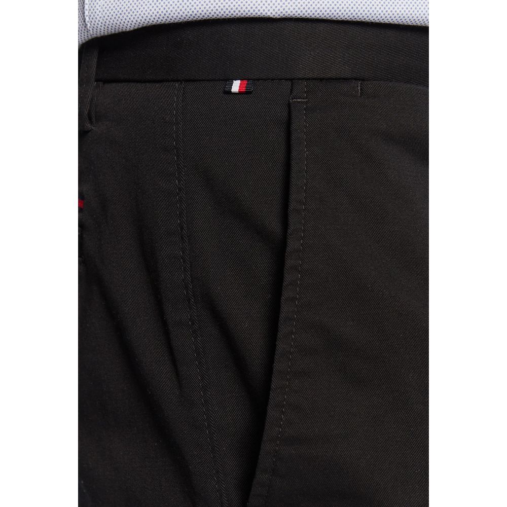 Black Recycled Cotton Casual Pants