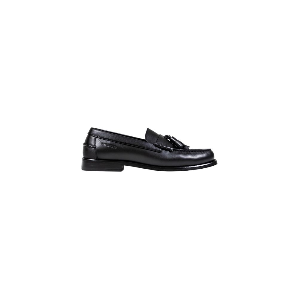 Black Leather Slip-On Loafers