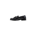 Black Leather Slip-On Loafers