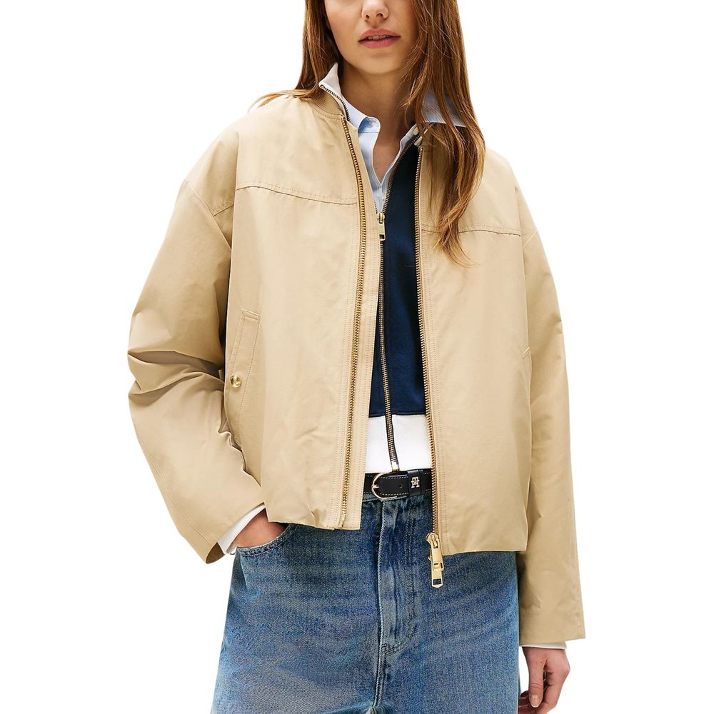 Beige Cotton Bomber
