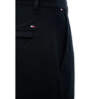 Blue Polyester Casual Pants