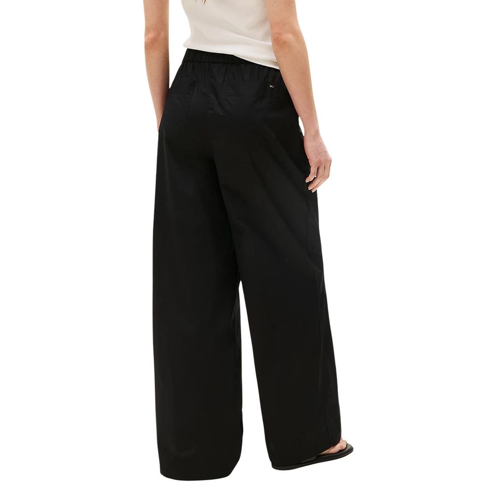 Black Organic Cotton Casual Pants