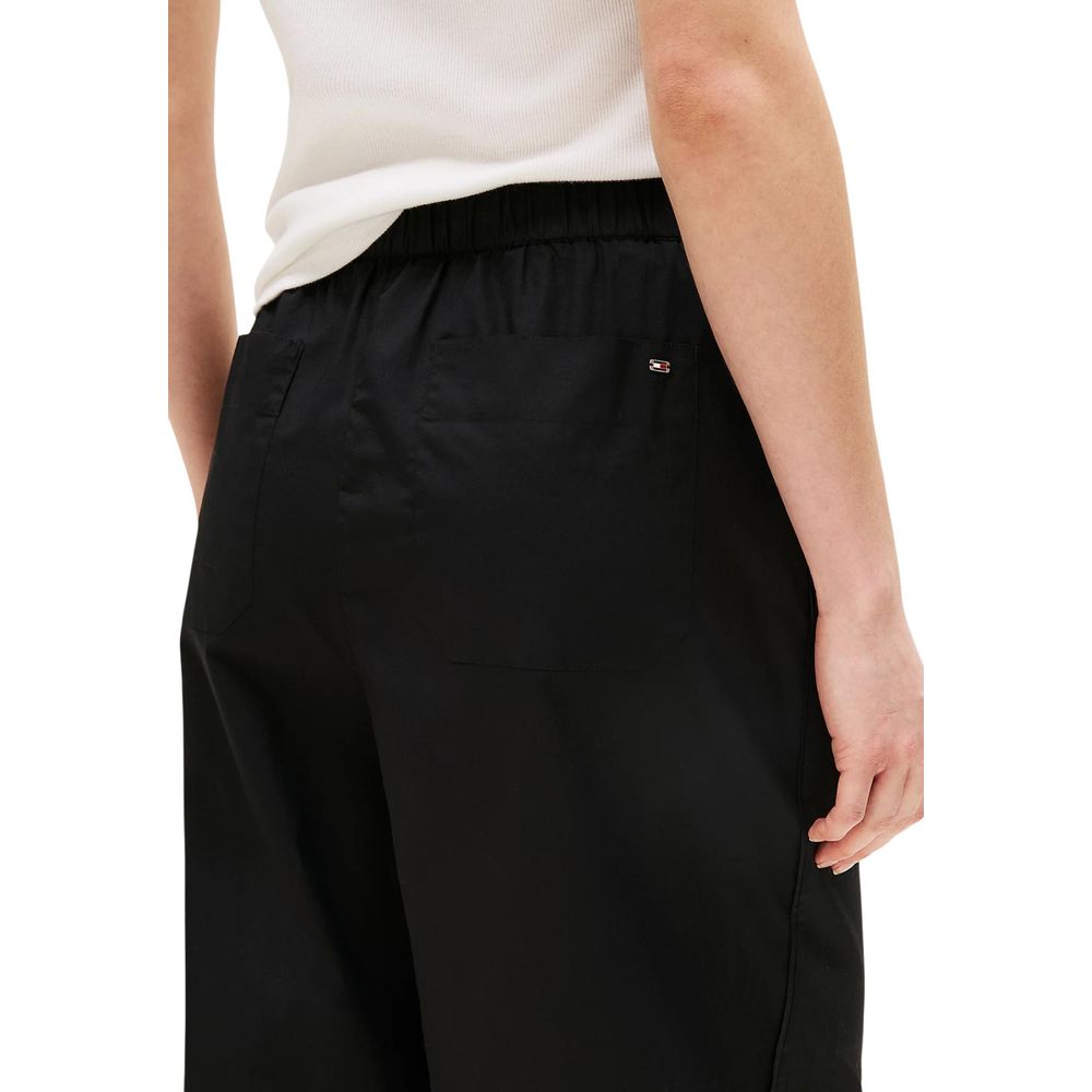 Black Organic Cotton Casual Pants