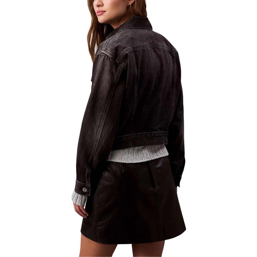 Black Cotton Denim Jacket
