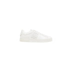 White Polyester Low Top Sneakers