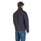 Blue Polyester Full-Length Jacket