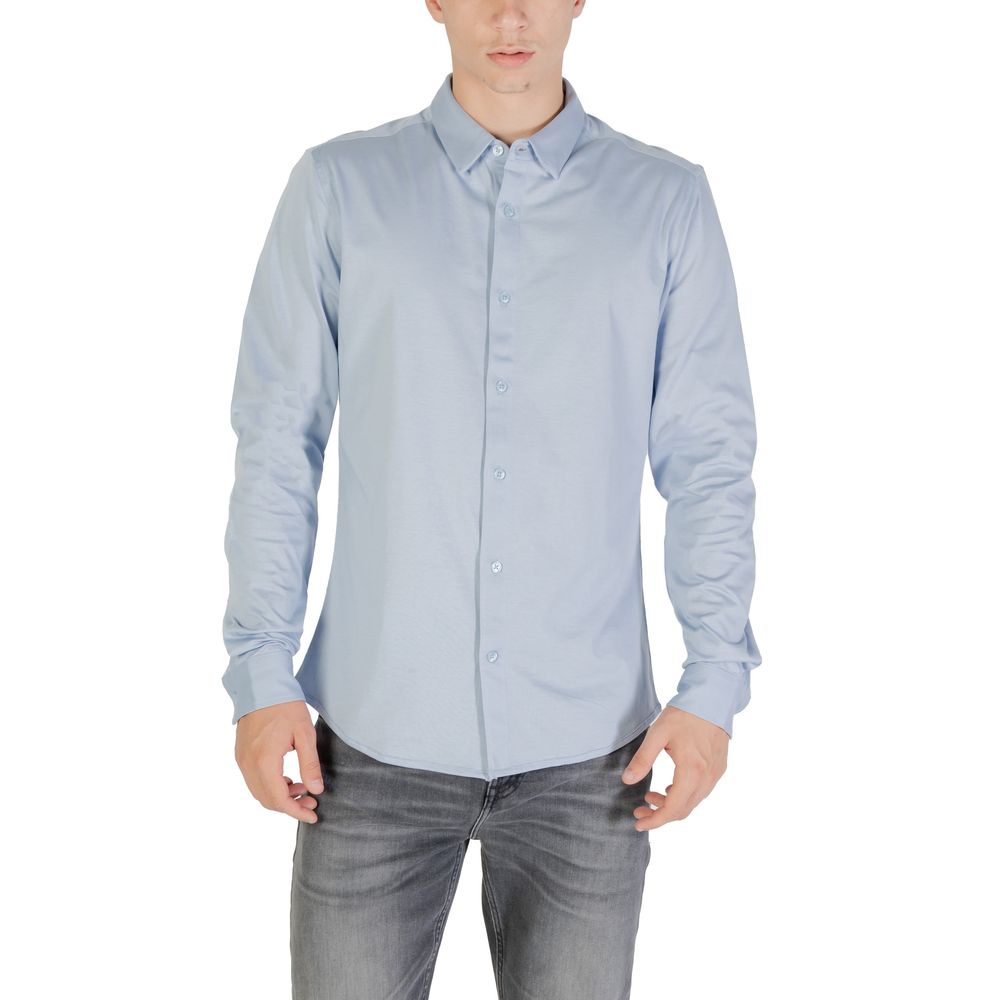 Blue Cotton Dress Shirt