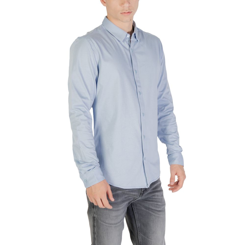Blue Cotton Dress Shirt