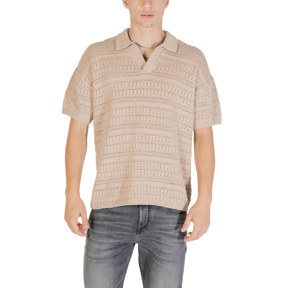 Beige Cotton Shortsleeve Shirt