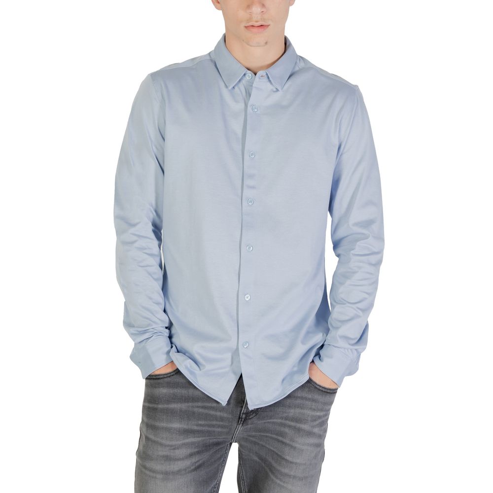 Blue Cotton Dress Shirt