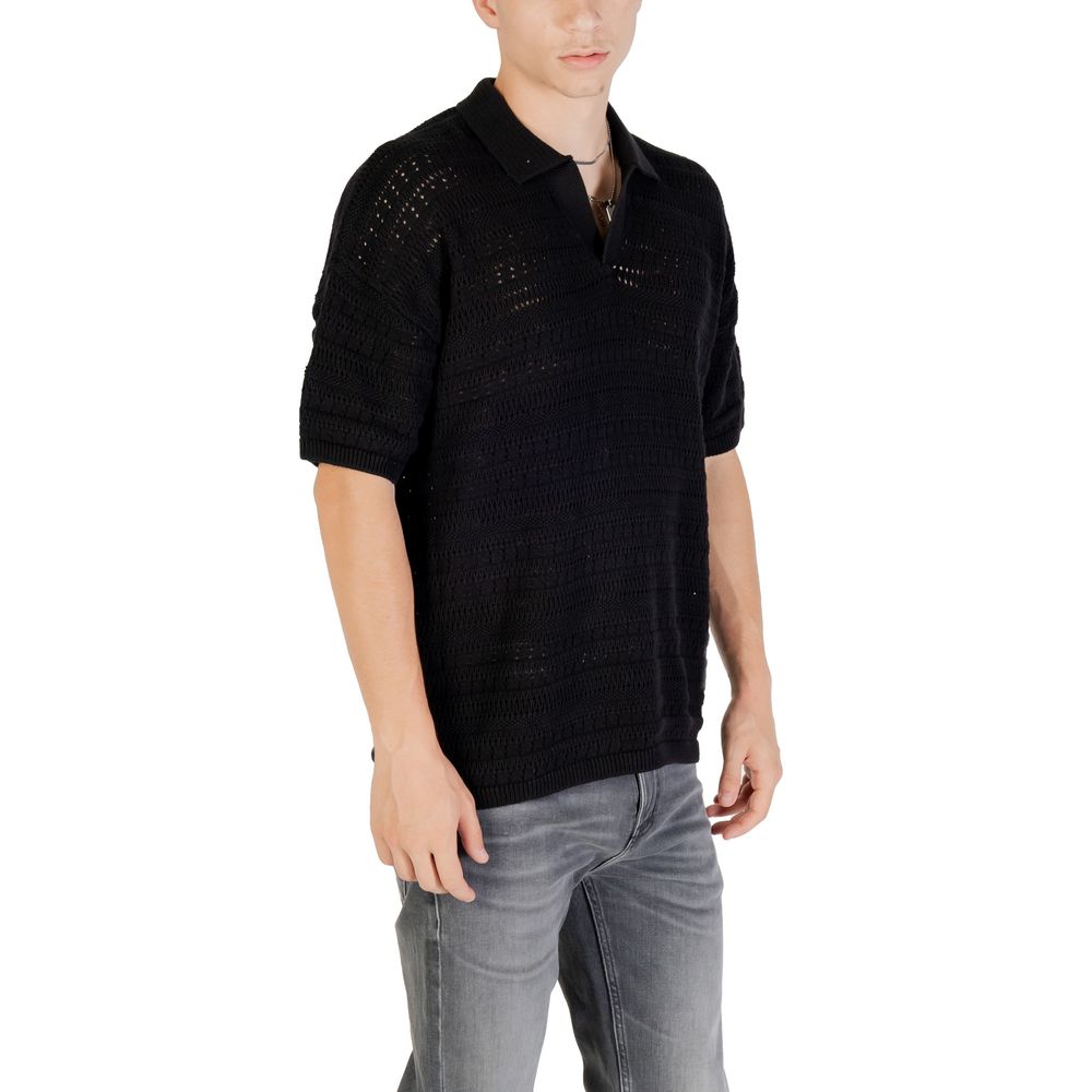 Black Cotton Polo Shirt