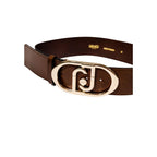 Brown Leather High-Waist Belt