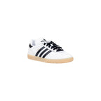 Black And White Artificial Leather Athletic Sneakers